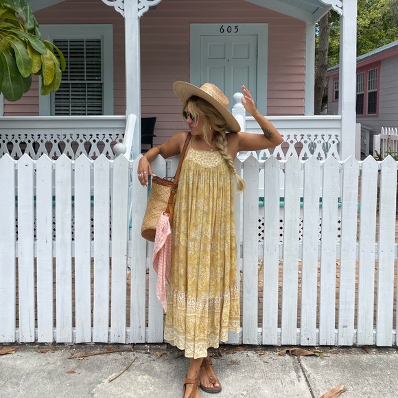 Spell Mossy Strappy Midi Dress in Lemonade 🍋 XS - Picture 6 of 11